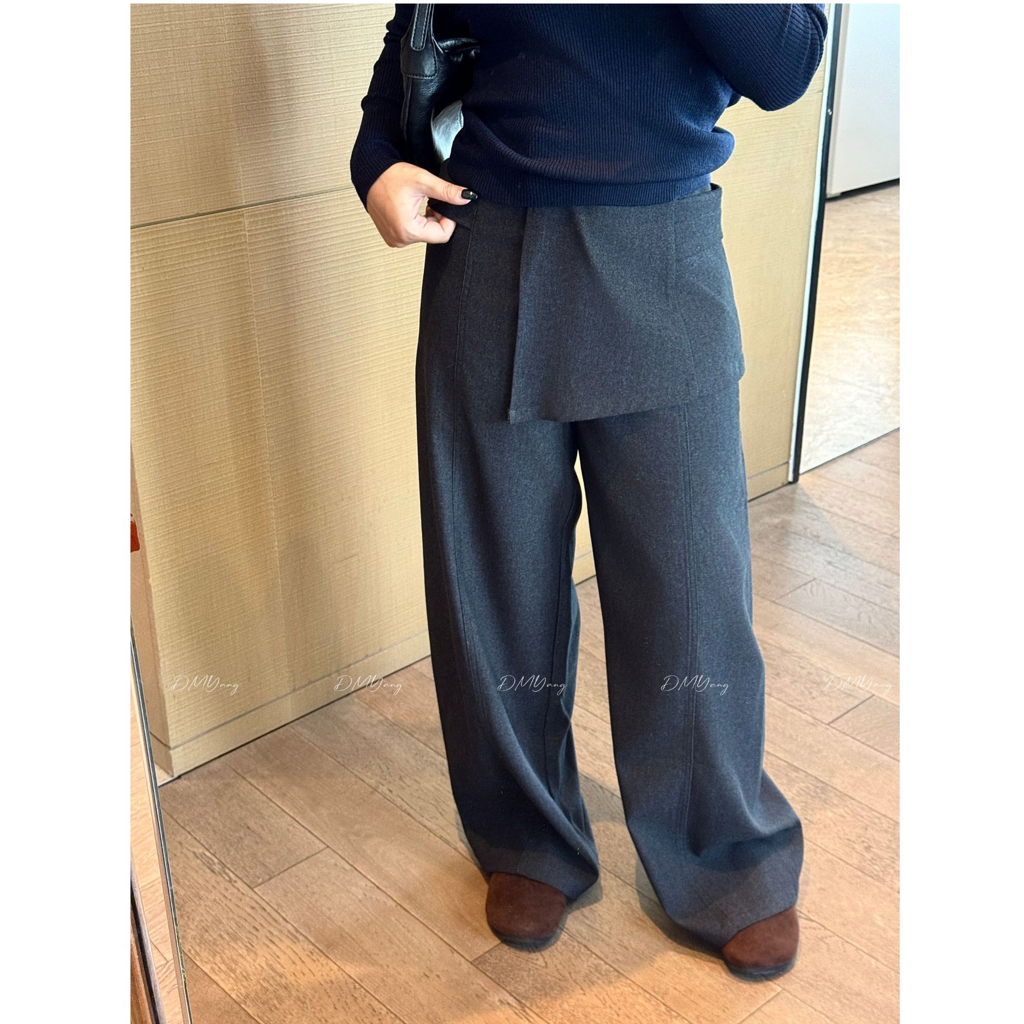 秋冬百搭梨形显瘦屁帘阔腿休闲裤DMY1551