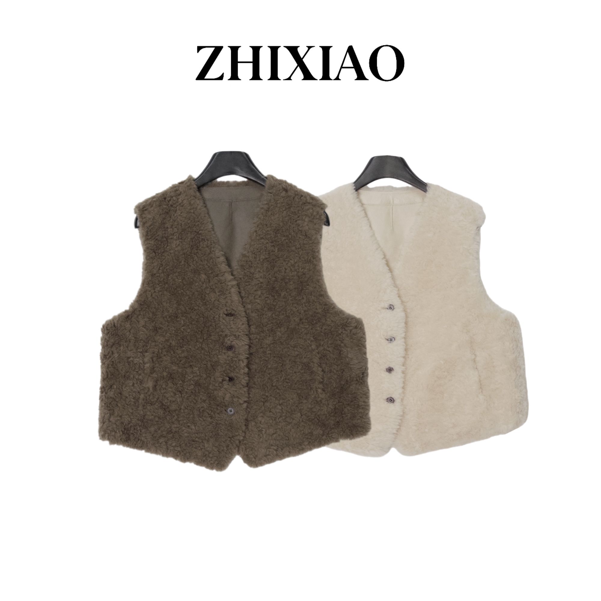 【ZHIXIAO】秋冬新款：毛毛马甲TR1174