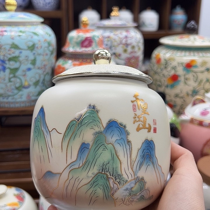 瓷片茶叶罐茶叶罐@@ 1489