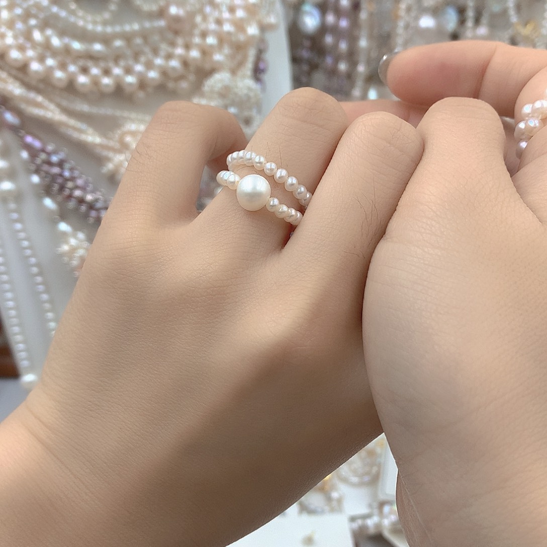 银S925镶嵌淡水珍珠耳饰