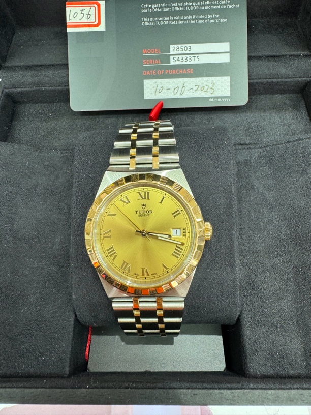 95新 TUDOR/帝舵 95新/帝舵皇家/表径38mm/全套2023年/间18k黄金