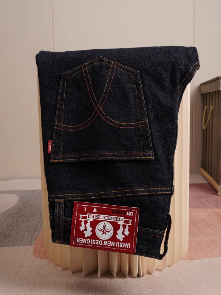 16盎司赤耳单宁养牛款秋冬新款脱浆原牛男款合体直筒牛仔裤植物染