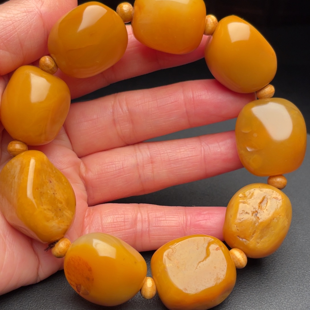 田黄石田黄石手把件手串