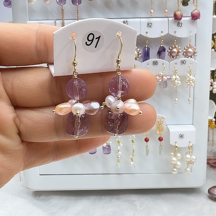 淡水珍珠耳饰银S925镶嵌