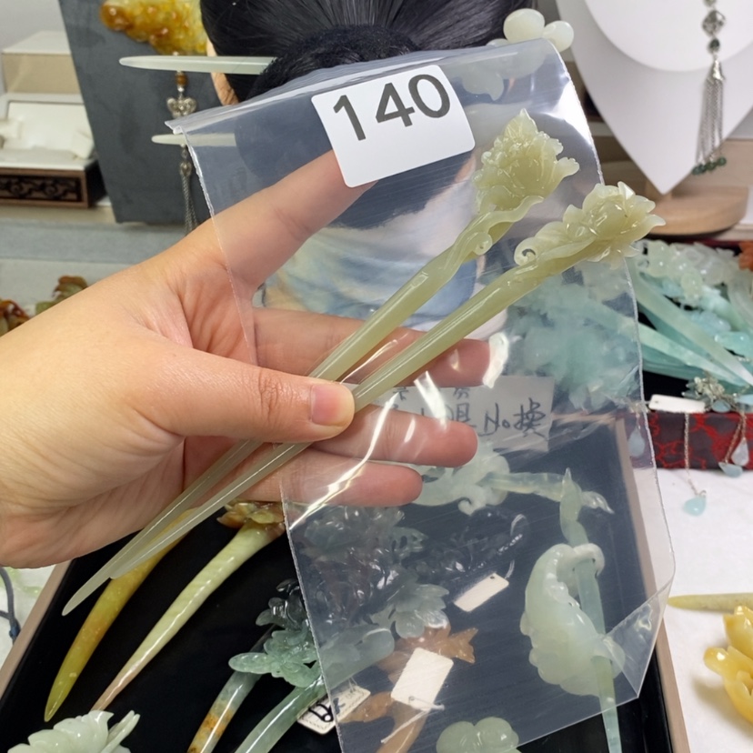 【闪购商品】岫玉发饰未镶嵌延
