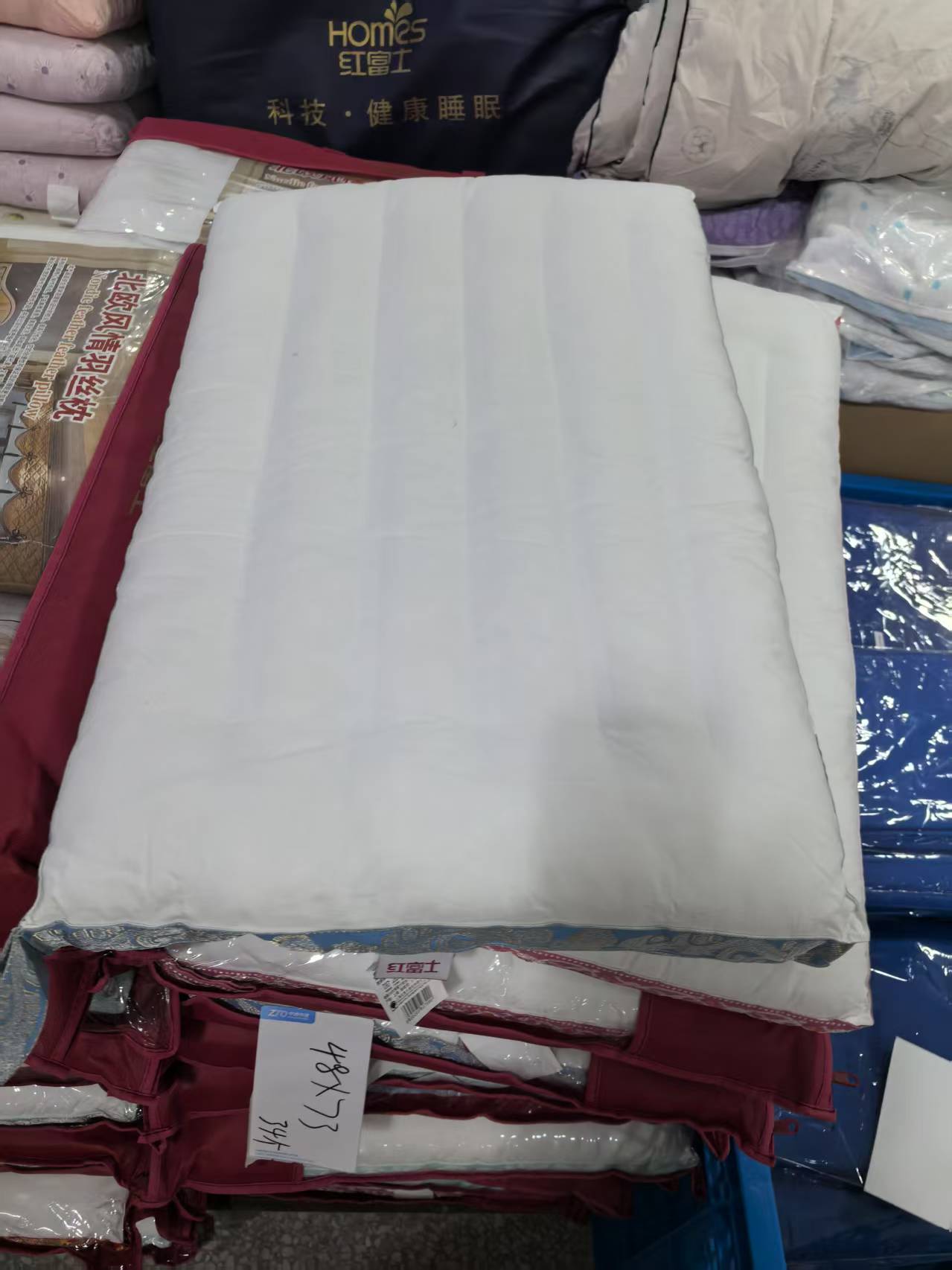 《厚广家》3楼48×73全棉高支棉立体欧式低枕 发1个 不挑包边