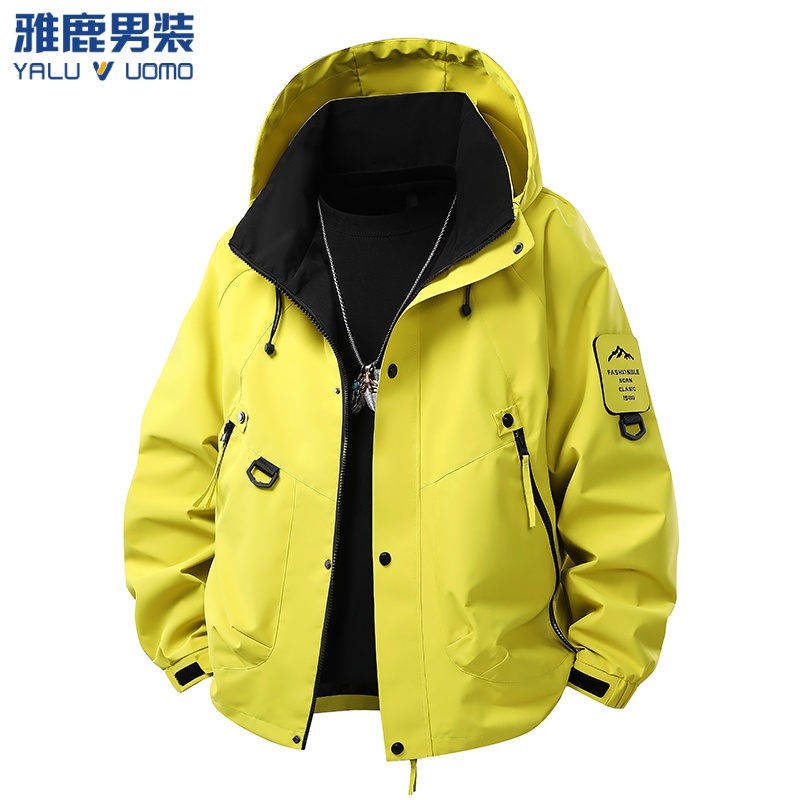 雅鹿男装情侣款户外运动休闲外套防水防风登山服潮流男女同款上衣