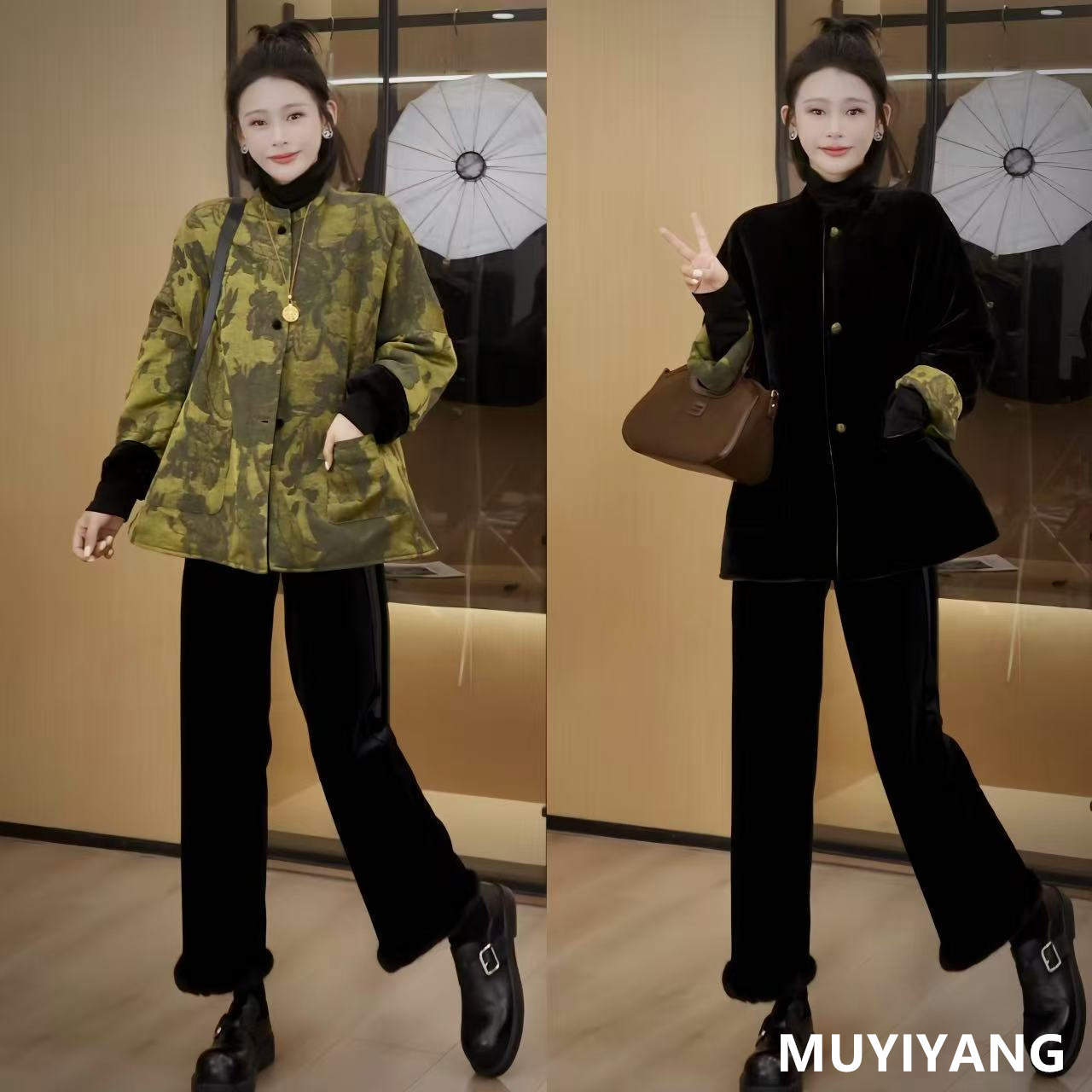 【微木】独特设计感两面穿提花高定版棉服外套 衣长68 25-473#