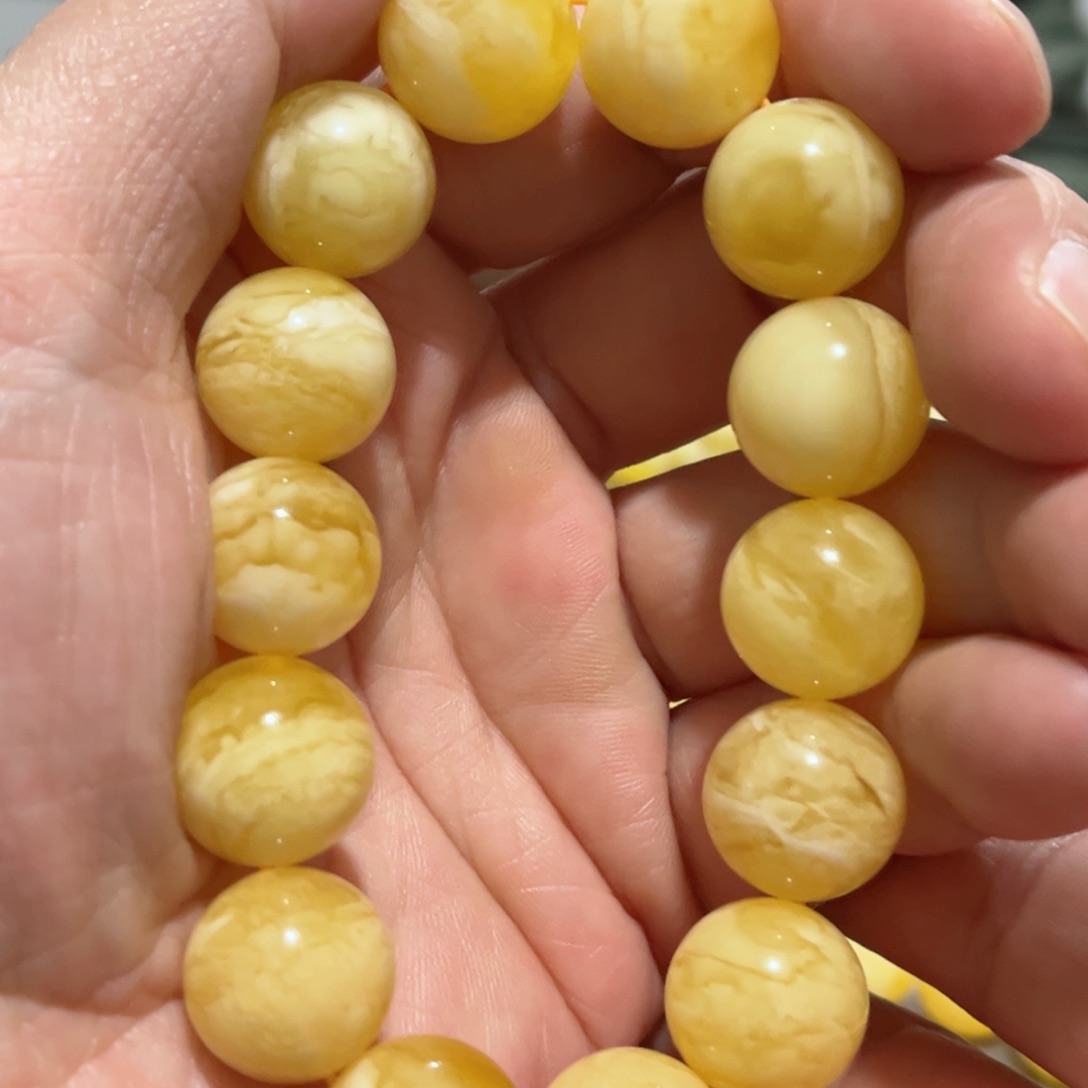 蜜蜡手串未镶嵌琥珀蜜蜡手串15mm+