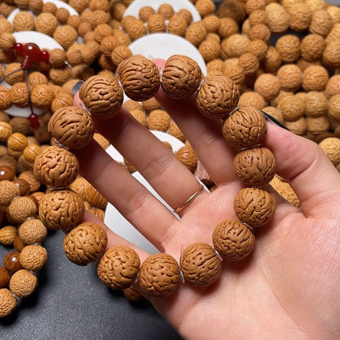 德***叔桃核手串肉纹元宝