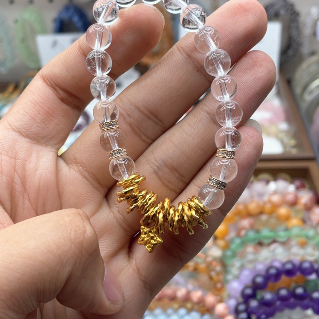 未镶嵌水晶手链白水晶盘缠