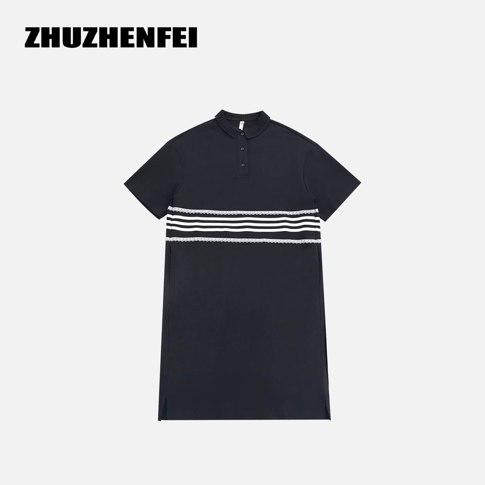 【上新】夏季时尚舒适优雅显瘦直筒翻领度假polo领连衣裙 Z252055