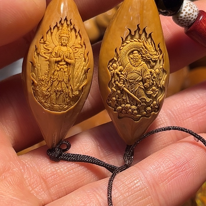 手串/手链橄榄核浮雕一对
