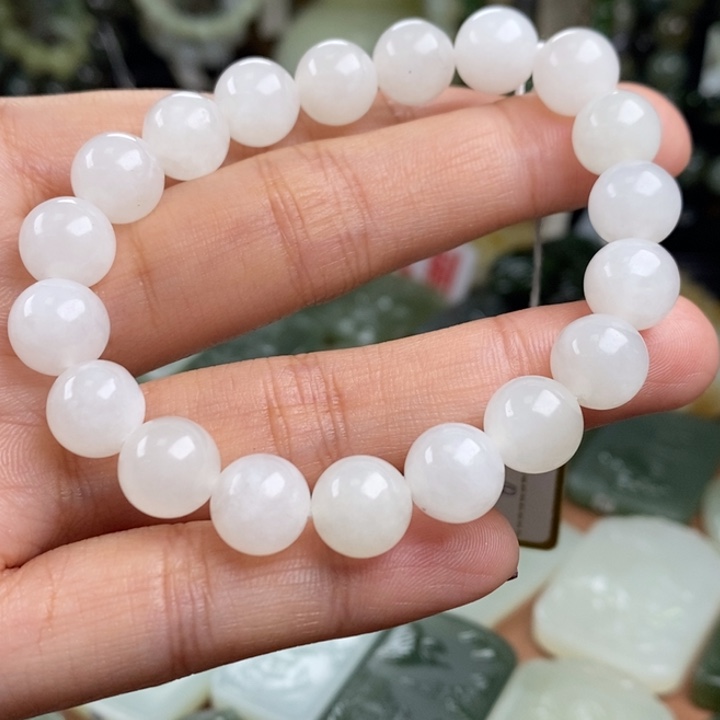 和田玉未镶嵌颈饰和田玉卡10白玉手串