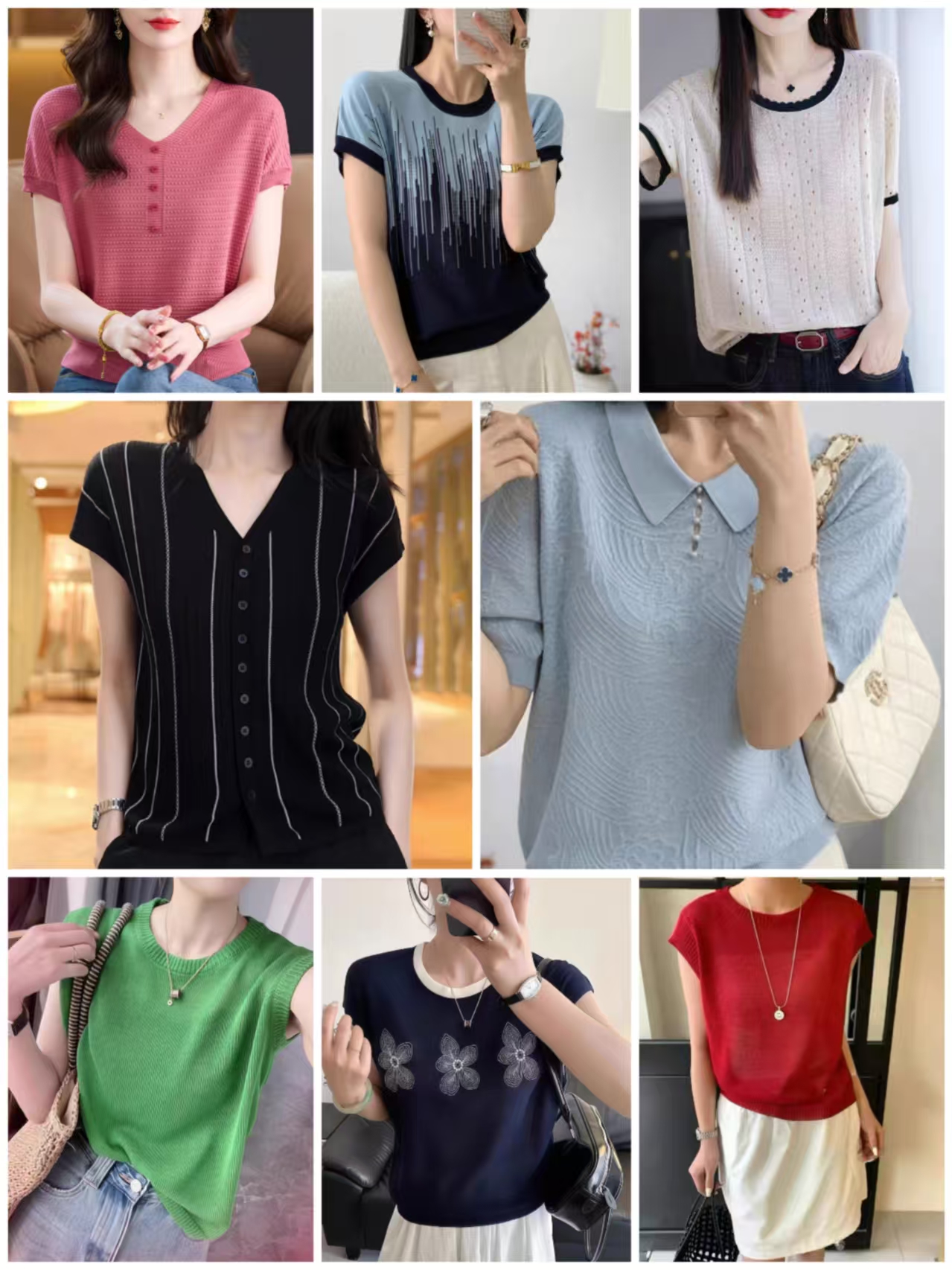 【随机美衣一件】2025春夏短袖T恤女显瘦减龄针织衫