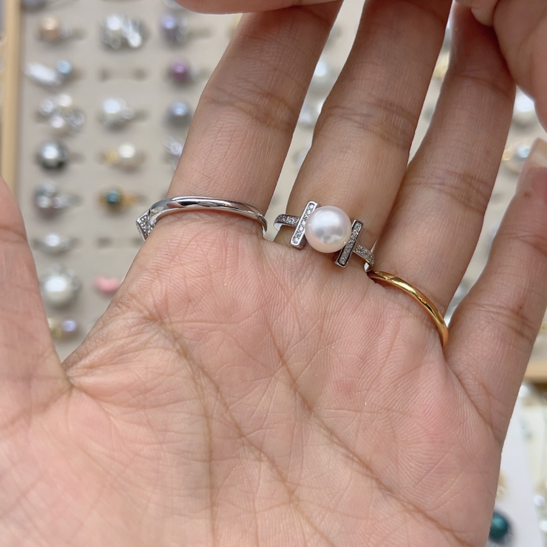 K****戒指合金淡水珍珠