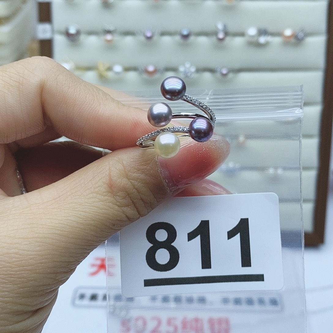 淡水珍珠戒指银S925镶嵌你*811