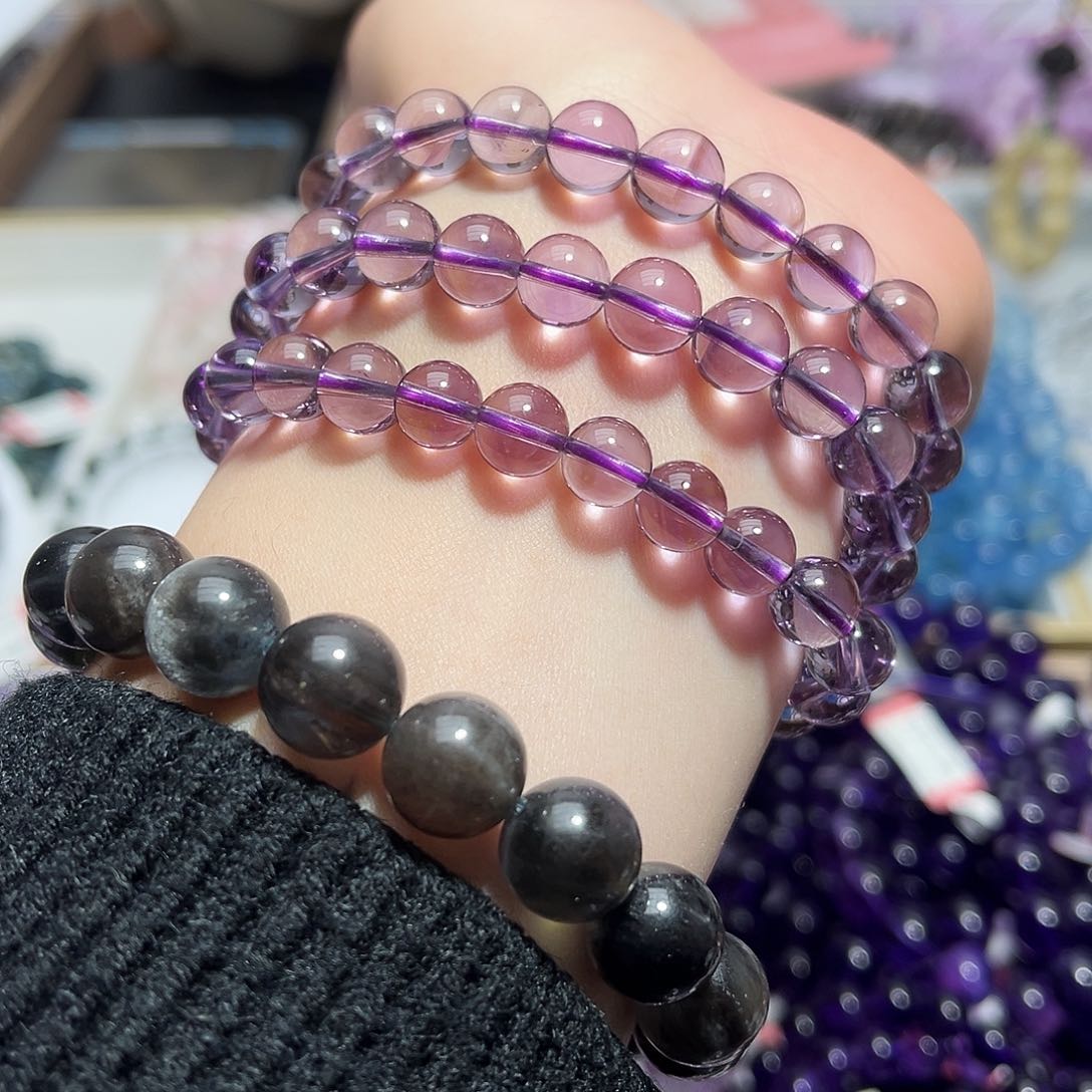 水晶手链未镶嵌巴西紫8mm