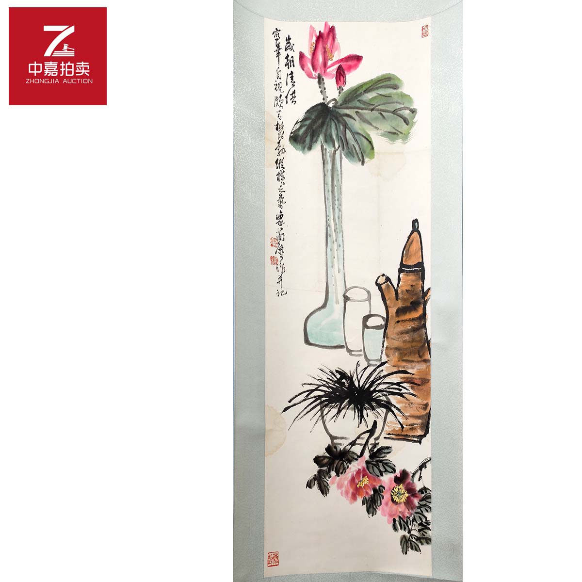 1-C0004曹简楼绘画立轴95x35  