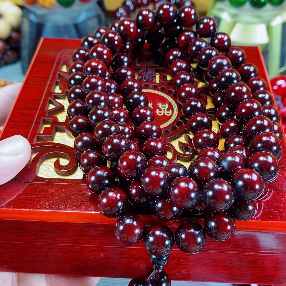 贝壳杉（血龙木）手串/手链高透料血龙木1.0×108