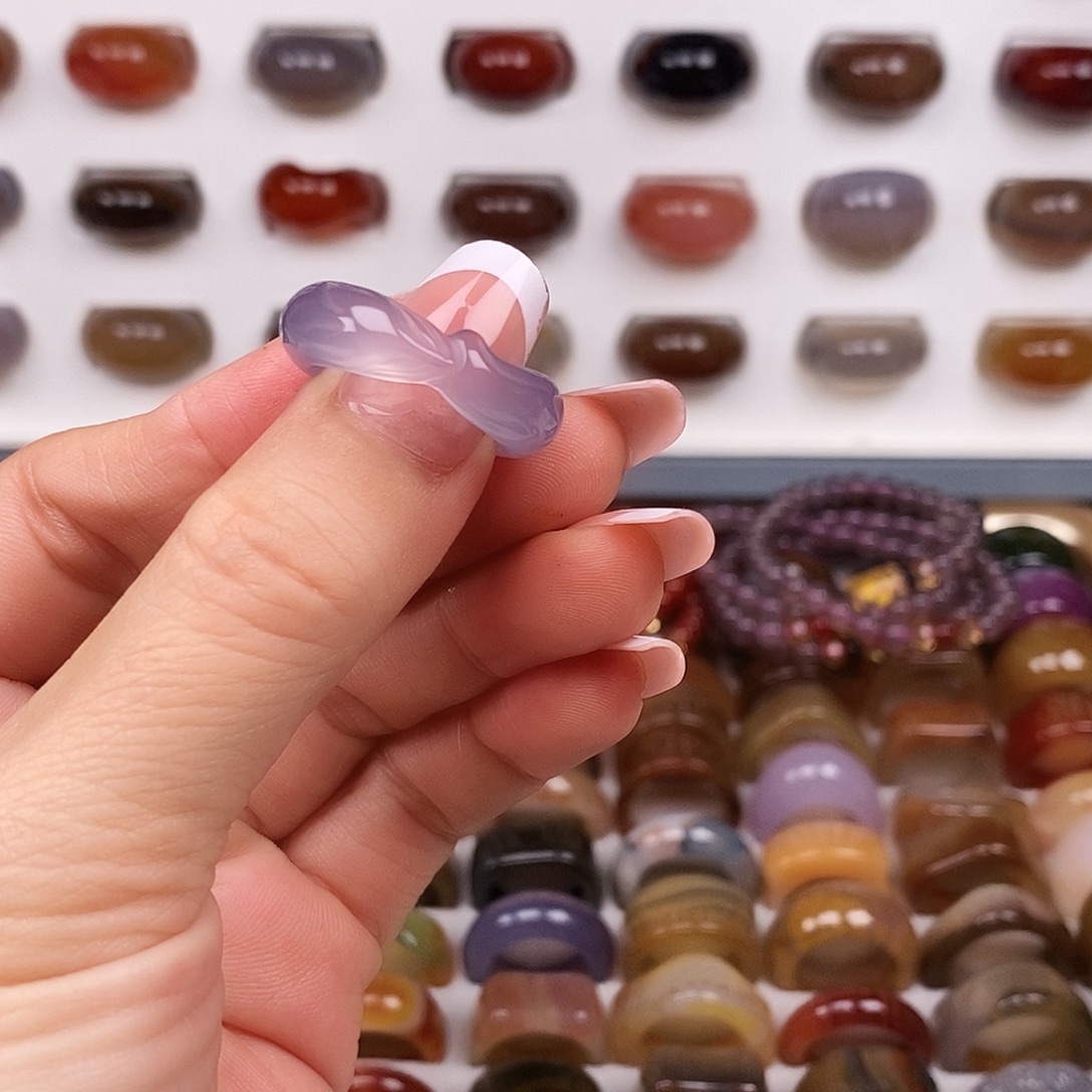 叫***女玛瑙/玉髓合金戒指