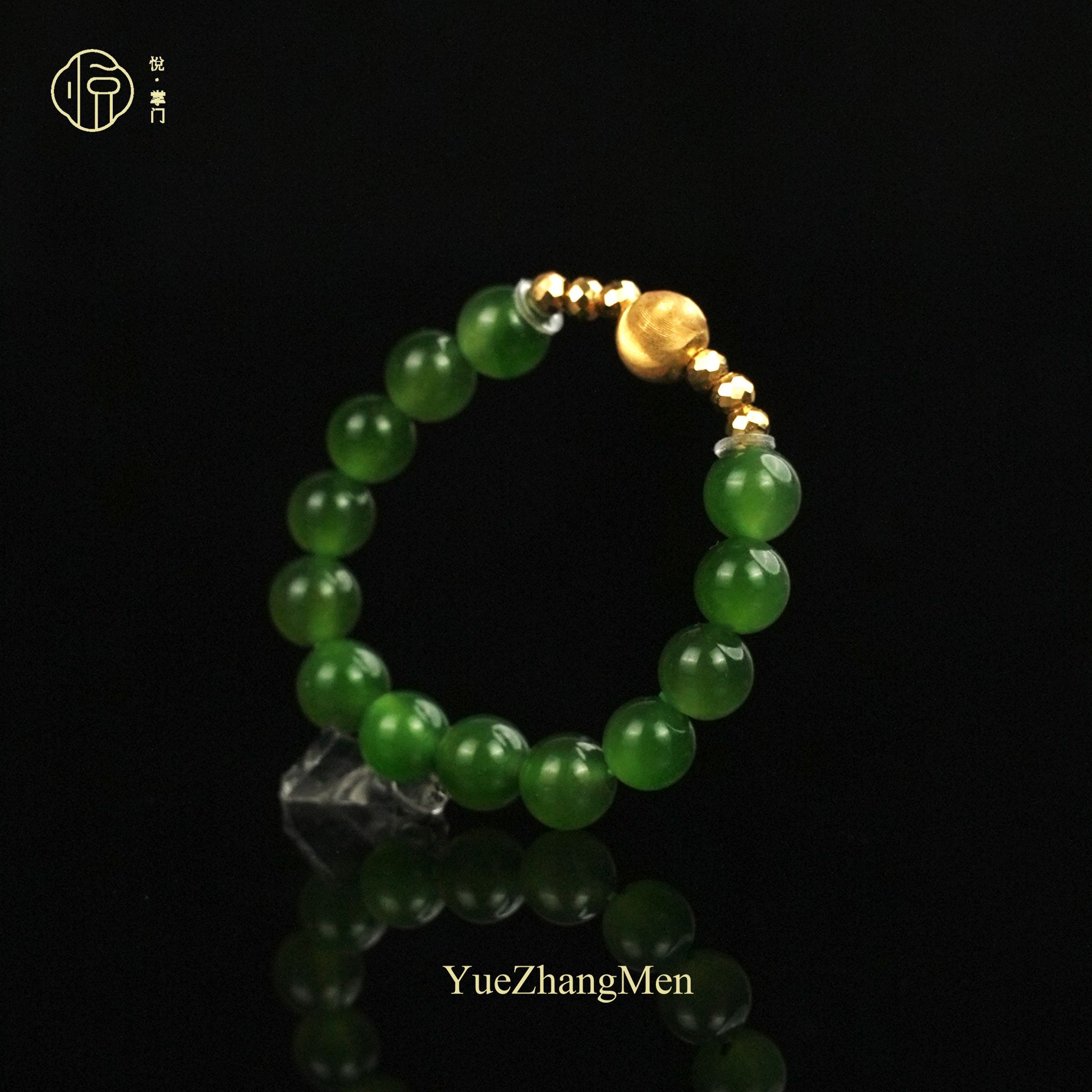 【碧翠瑶】和田玉+碧玉戒指+18k金*多样性发其一