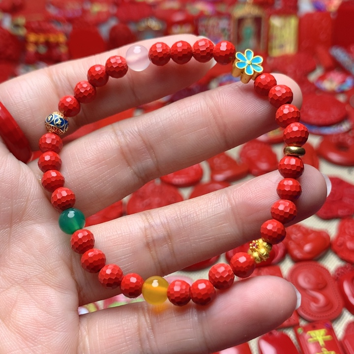 天然辰砂工艺品朱砂手串