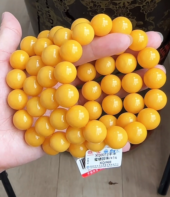 【齐福珠宝】XQ0012/俄料14mm色标圆珠手串（多样性发其一）