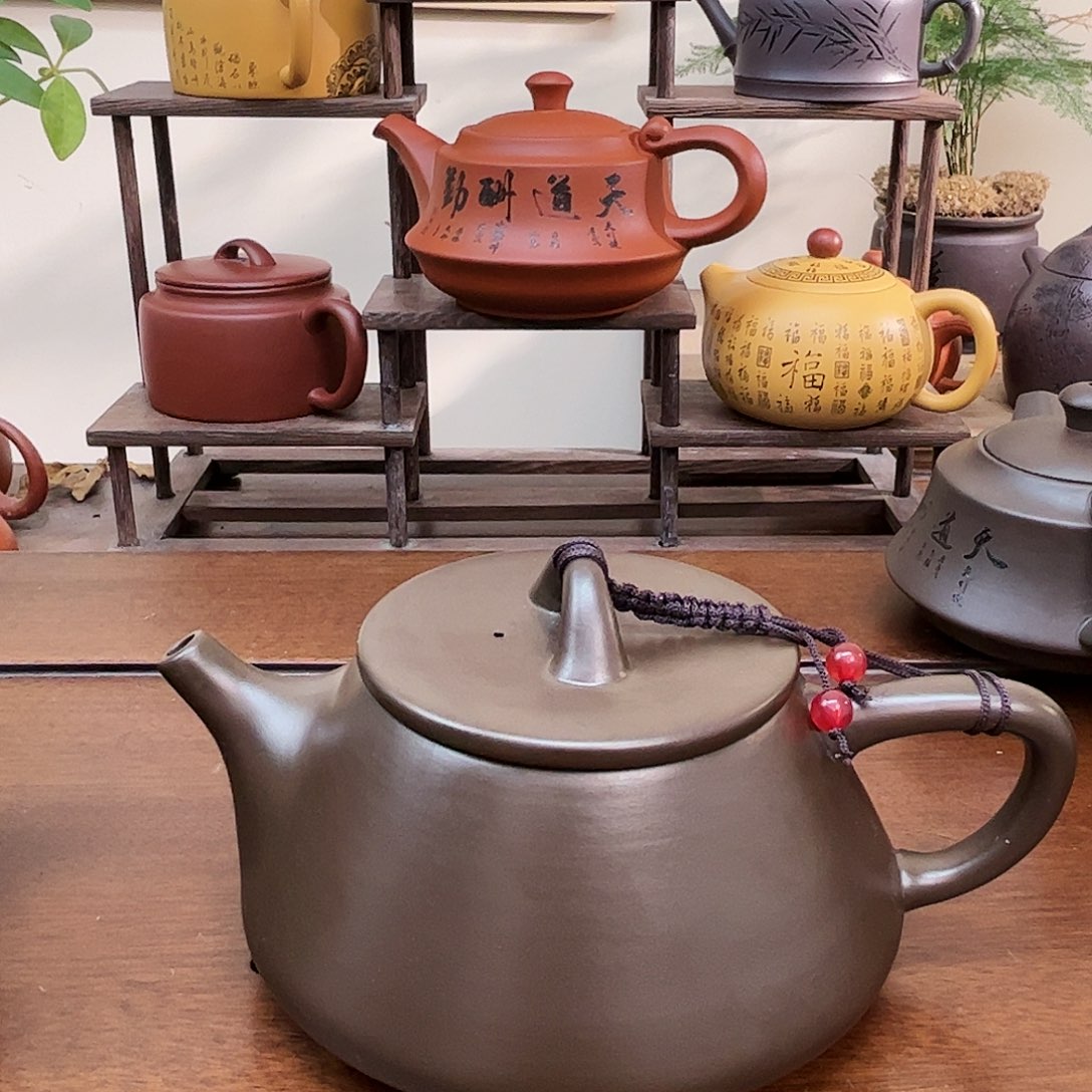 紫砂茶壶500毫升紫泥石瓢壶