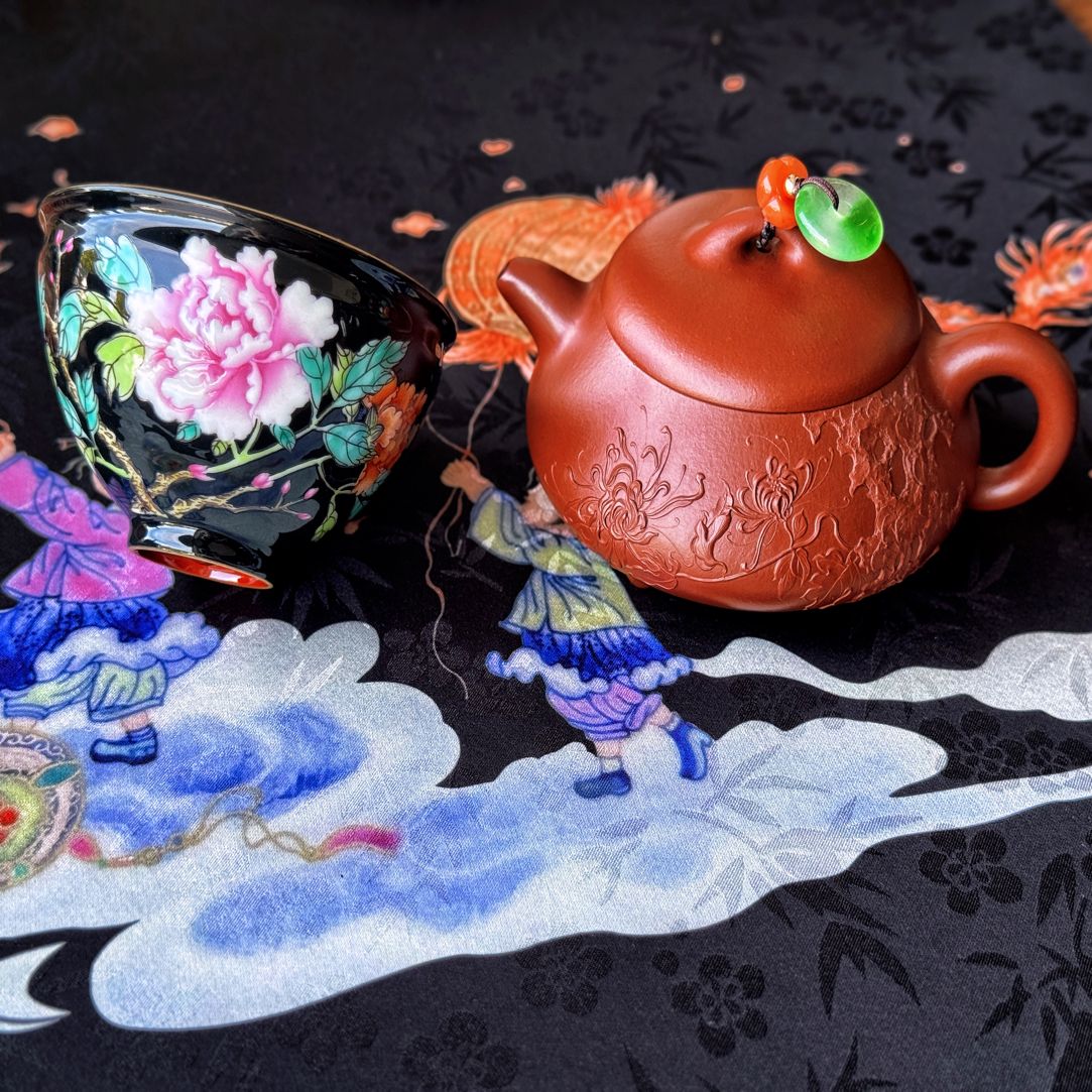 吾瓢 大红袍 本色泥绘 内推 140c