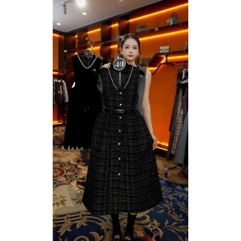 【宠粉价】小香风轻奢时尚气质无袖设计连衣裙NH-WX223