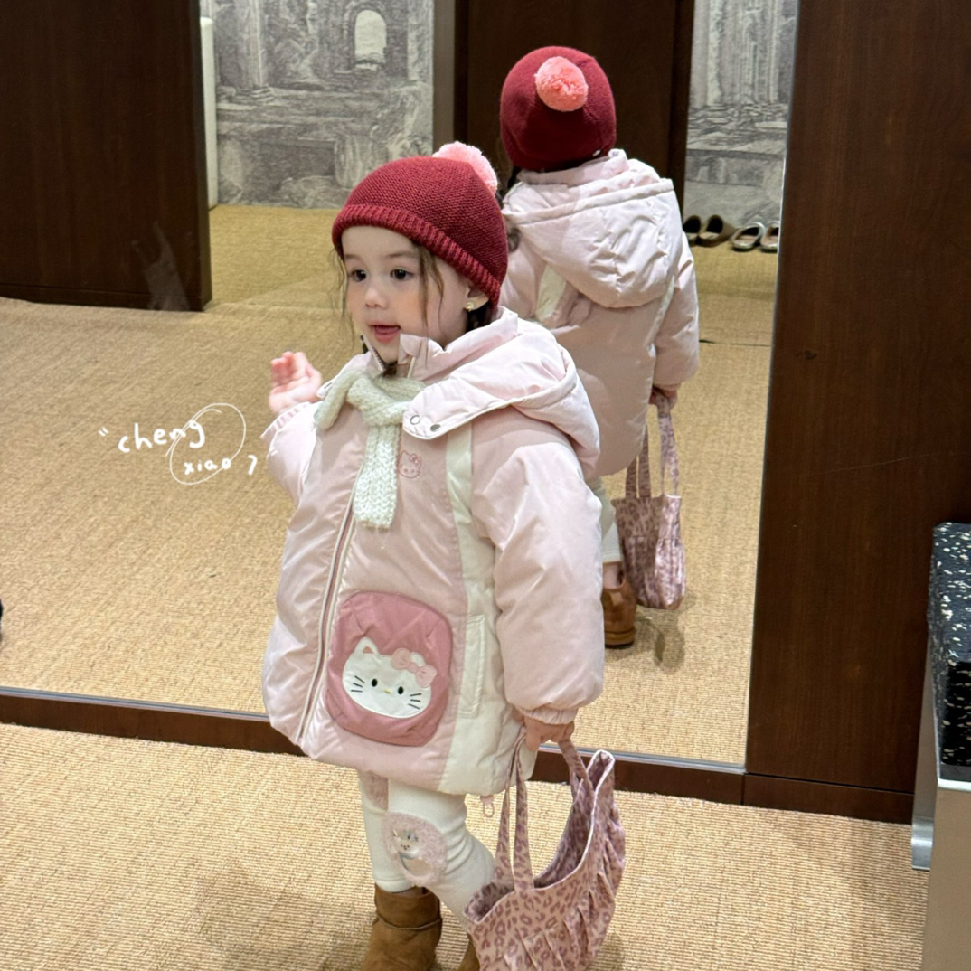 chengxiao7·2025冬～KT小口袋55509加厚保暖女童90白鸭羽羽（汉服）