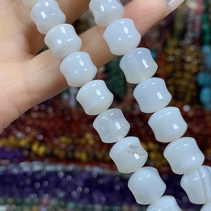 玛瑙/玉髓未镶嵌珠宝半成品玛瑙卡10mm