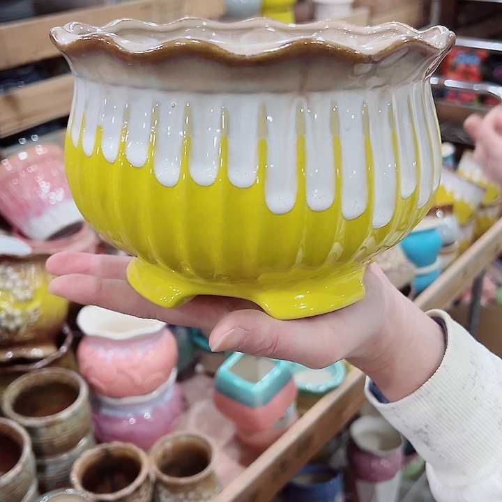 有孔，凑单福利满10元发货陶瓷多肉花盆！