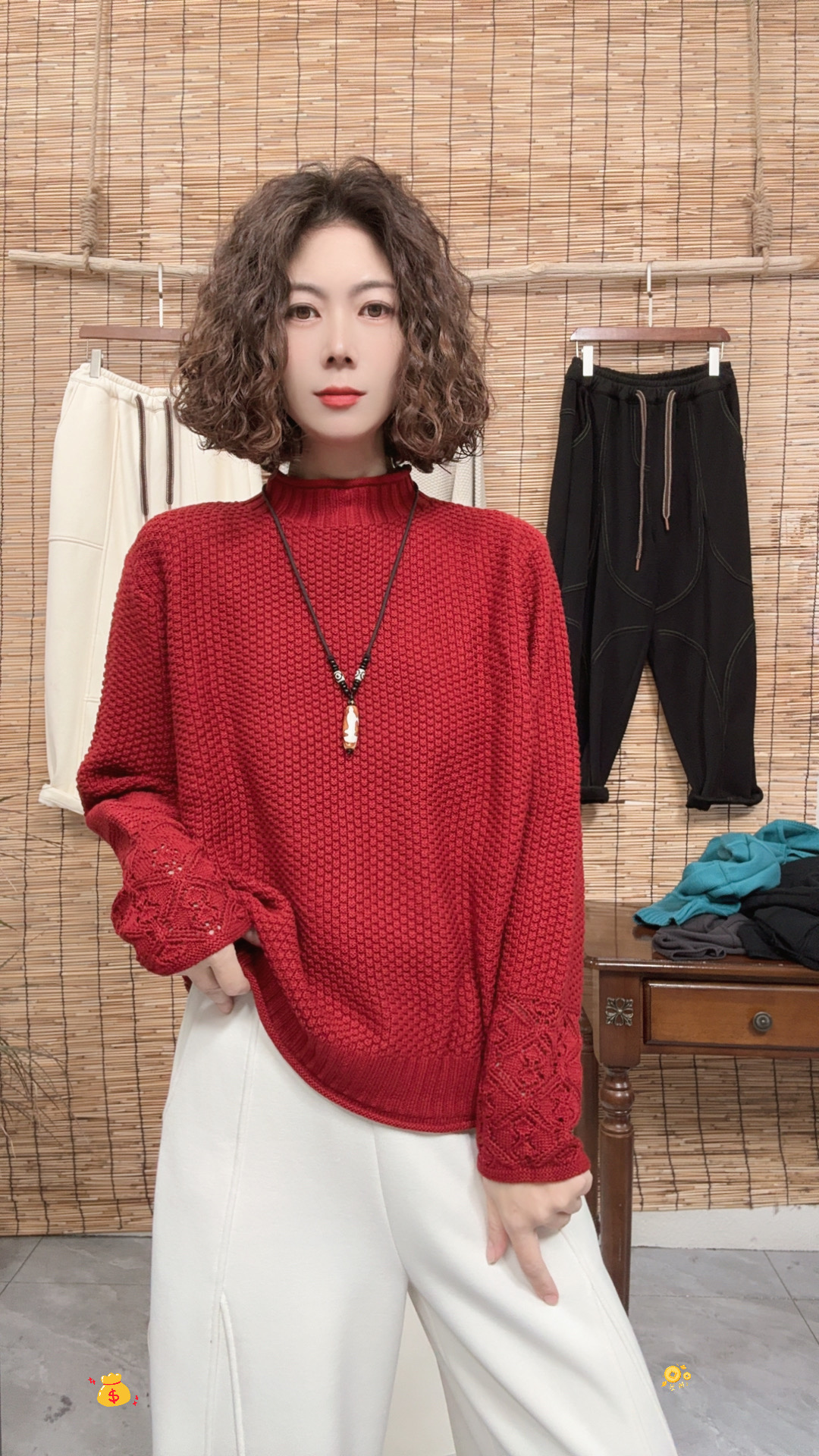 青禾-秋冬新款休闲百搭半高领针织长袖毛衣628