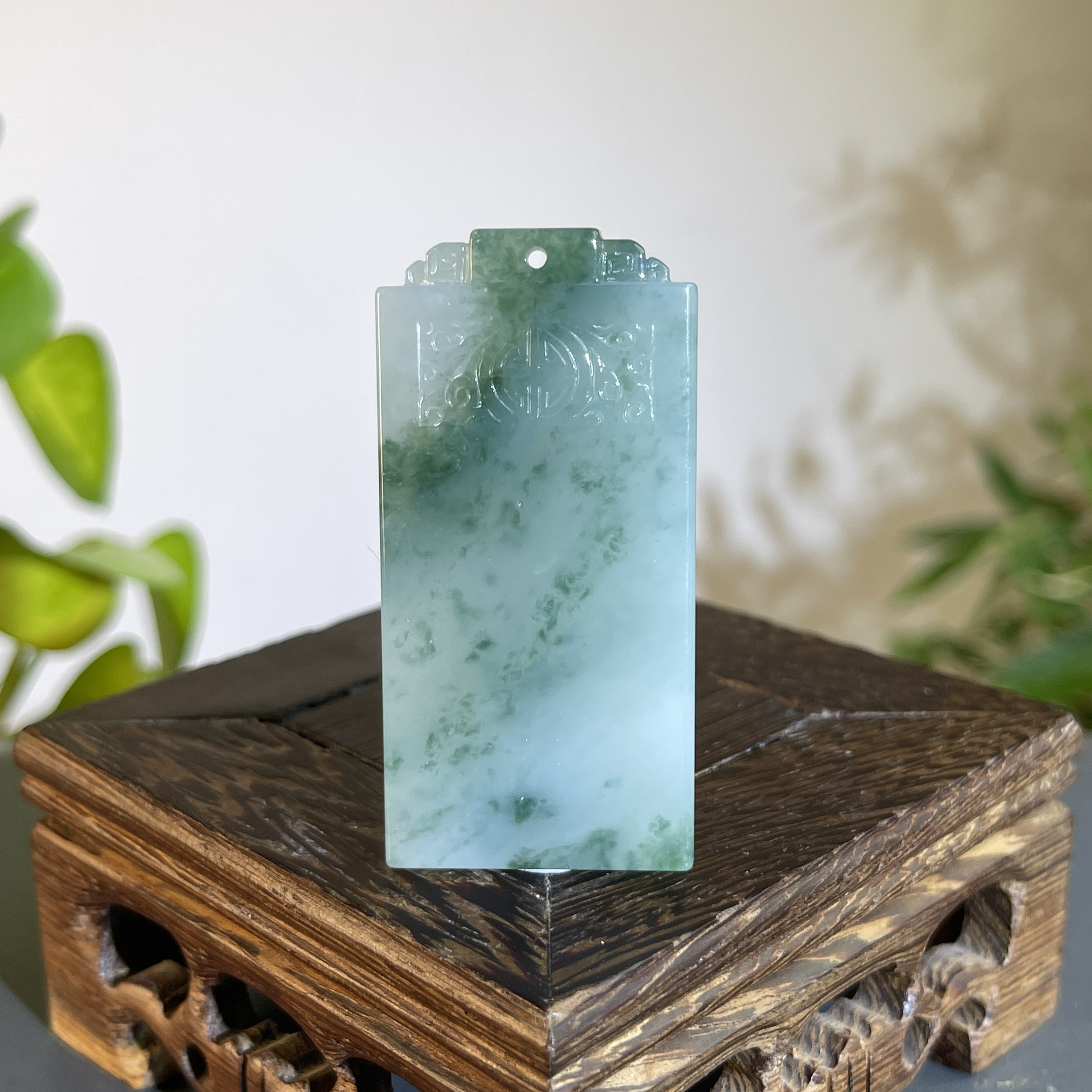 JTB01-125 天然缅甸翡翠A货 仿古牌