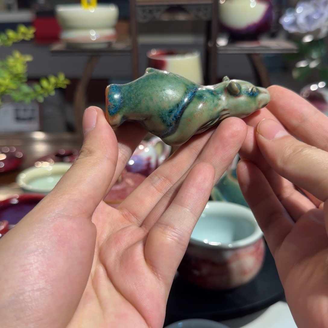 陶摆件钧瓷摆件北极熊