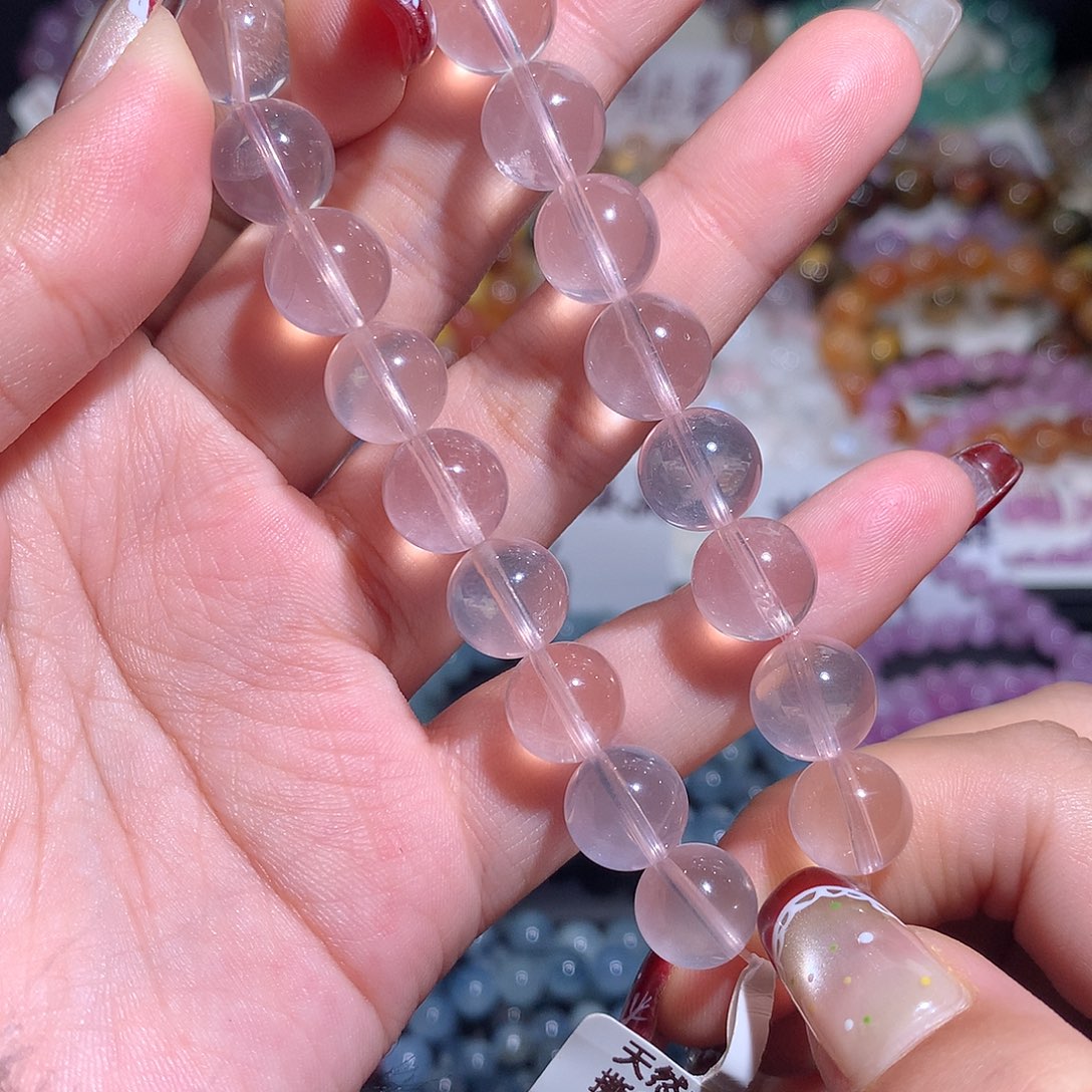 未镶嵌手链水晶高品冰橘粉晶10