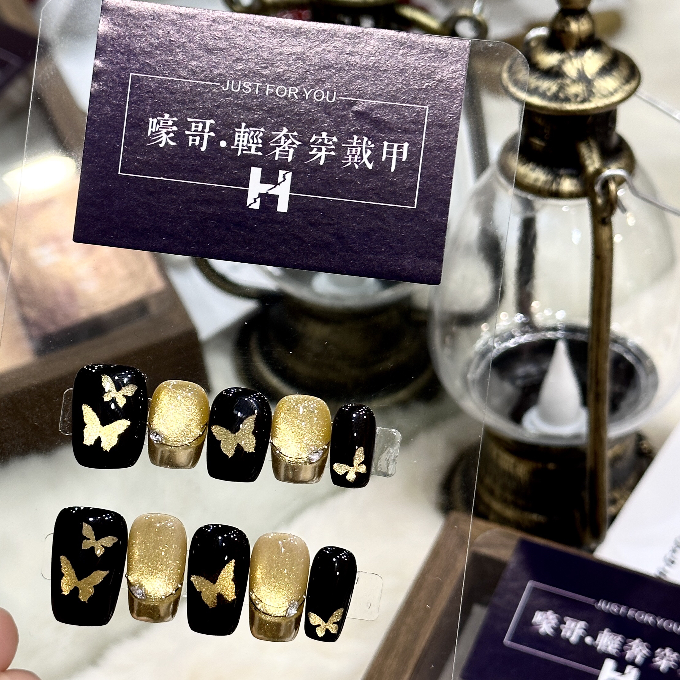 【Vintage 老钱风】秋冬显白爆闪蝴蝶猫眼纯手工短款高级感百搭