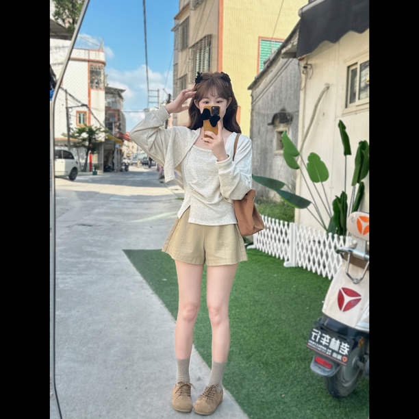 拾一 乌龙奶茶 遮肚子背心两件套