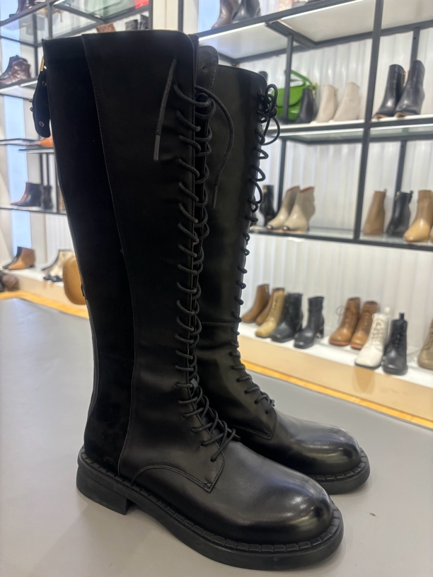 261181545L漫步佳人黑标高筒靴