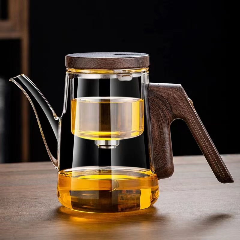 飘逸杯茶水分离一键滤茶玻璃壶泡茶茶具耐高温玻璃茶壶