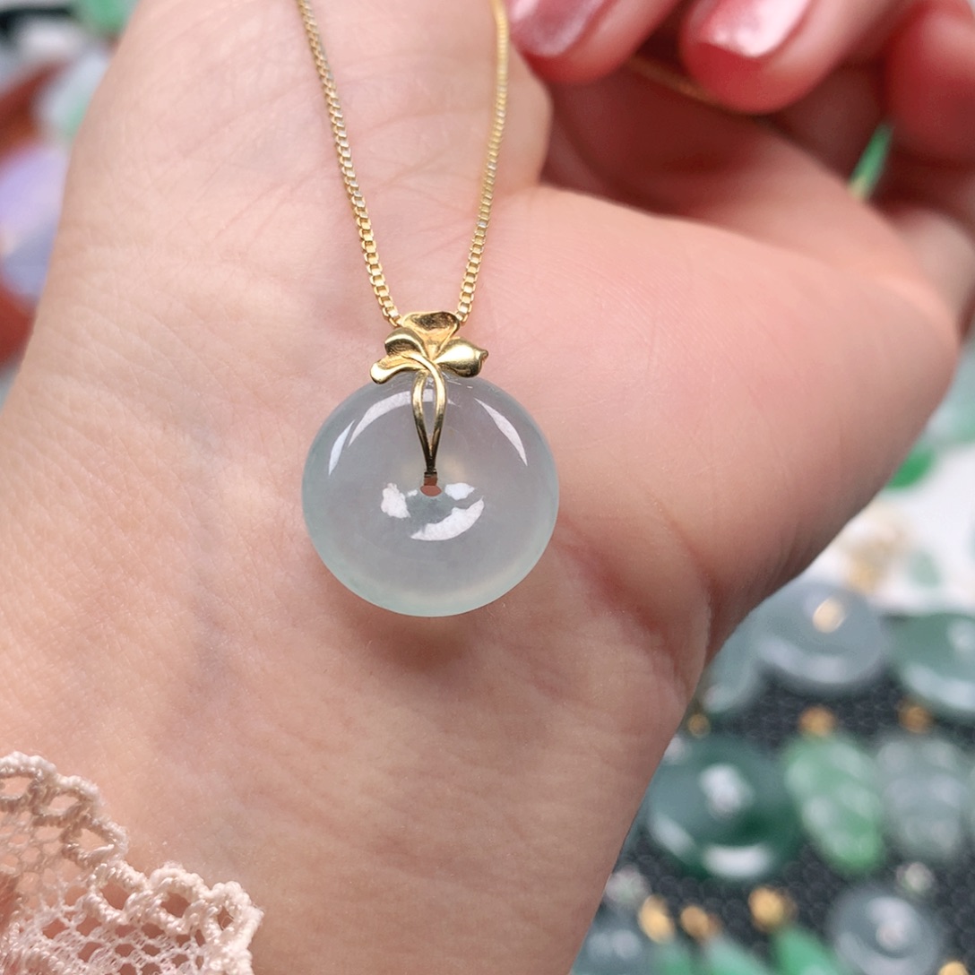 【闪购商品】翡翠吊坠(不含链)18K金镶嵌