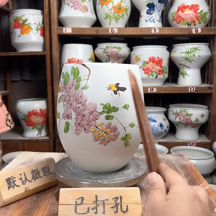 摆件但盆紫藤陶瓷陶瓷新款陶瓷