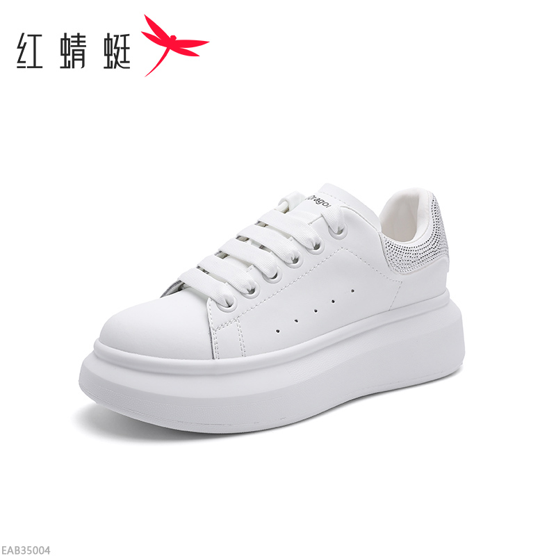 红蜻蜓百搭舒适小白鞋女款2025秋季新款时尚厚底增高休闲鞋J