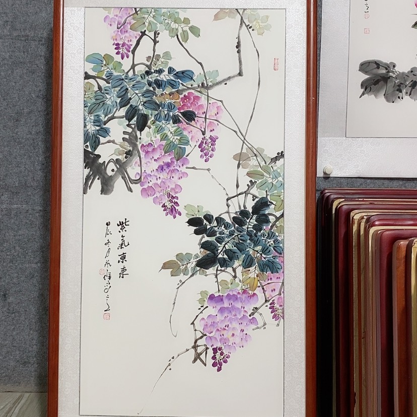 【闪购商品】国画书画作品带框125×65厘米