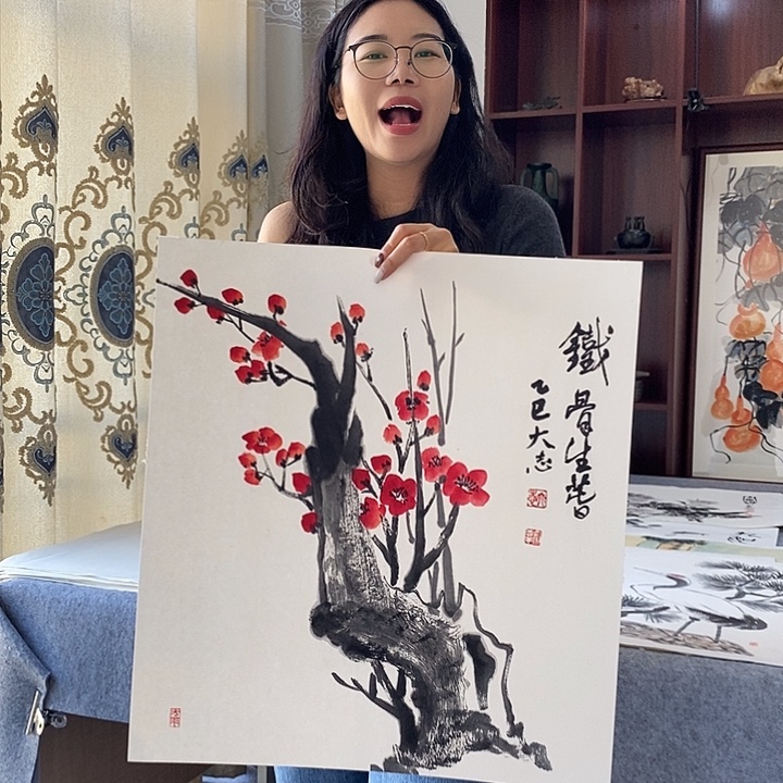 国画纯手绘国画写意作品50*50