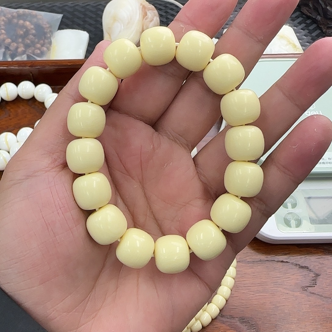 白玉菩提手串14老邢润
