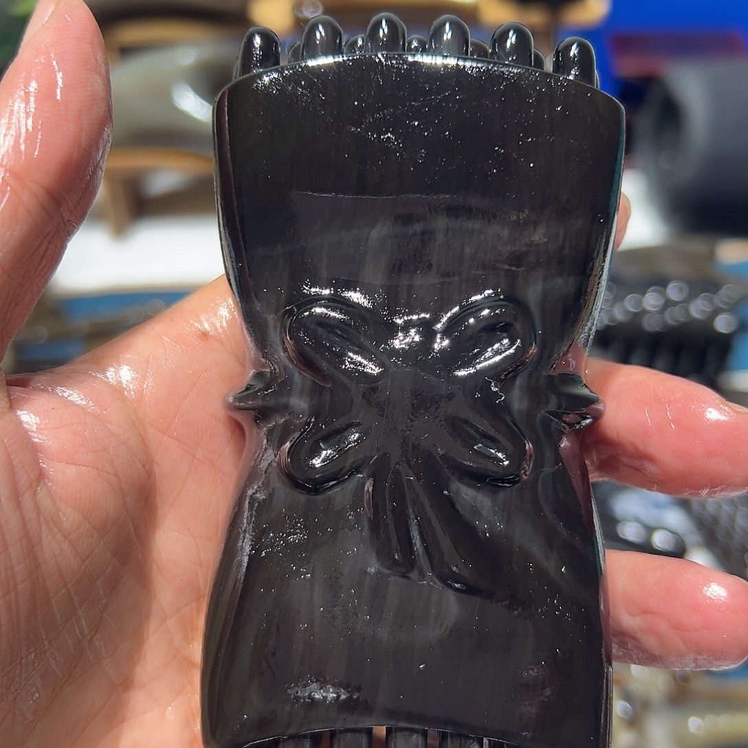 香榧木天然牛角一物一拍