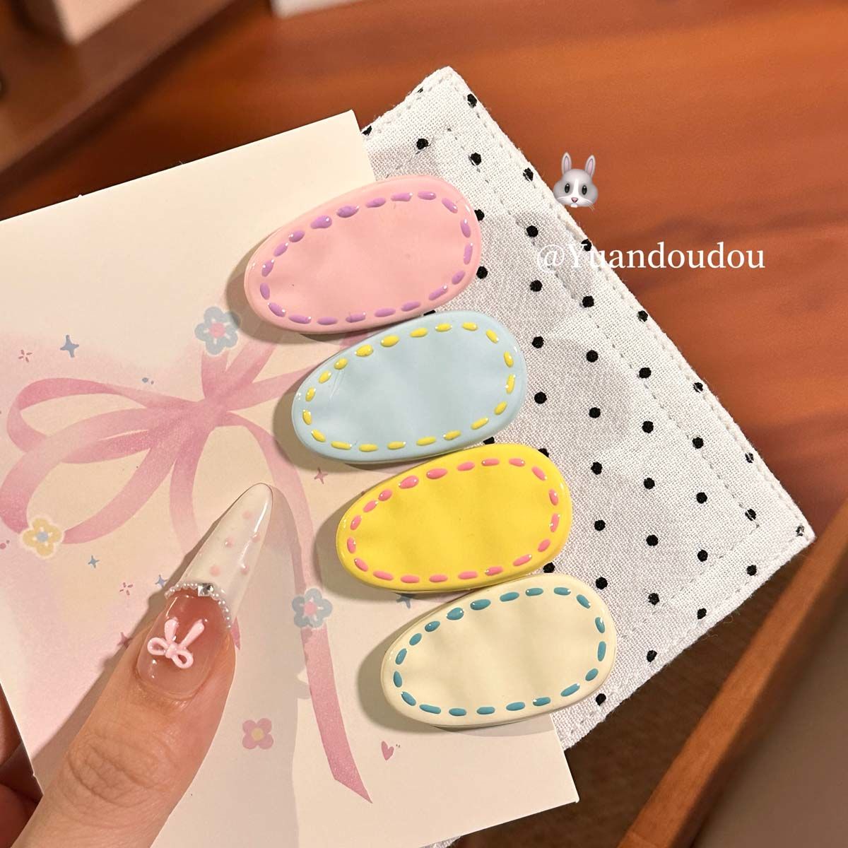 日韩可爱手绘线条小水滴鸭嘴夹ins简约百搭刘海边夹小众精致头饰